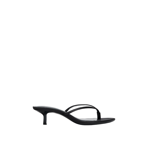 Zara Shoes - Zara SATIN KITTEN HEEL SANDALS in Black